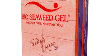 Biodegradable nail buffer in orange and purple from Bio Seaweed Gel, available at Pure Spa Direct