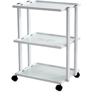 Briana 3-Shelf Metal and Glass Trolley by Silver Spa