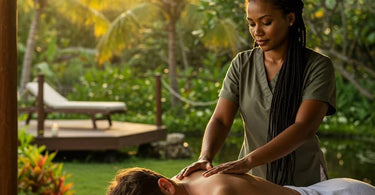 Solterra Teak Massage Table by TouchAmerica