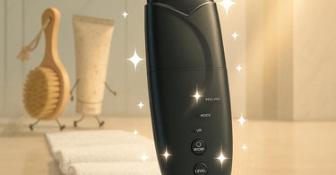 Professional ultrasonic skin scrubber device being used in spa facial treatment