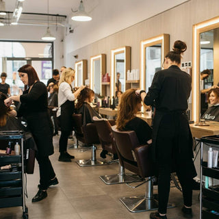 Bustling hair salon showcasing business success