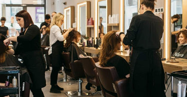 Bustling hair salon showcasing business success