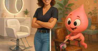 Comparison of used versus new salon furniture showing differences in quality and condition