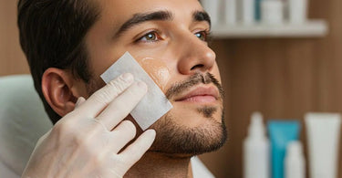 Men's facial waxing at a spa