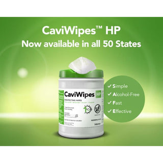 CaviWipes HP Tuberculocidal, Bactericidal, Virucidal, and Fungicidal Disinfectant Wipes