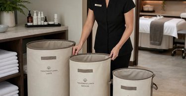 Range of laundry bag sizes from small to medium to large for professional spa treatment rooms