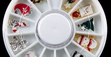 Christmas Nail Charm Jewelry - Set #2 - Pack featuring festive nail art designs