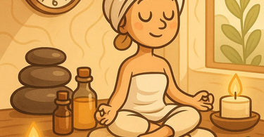 A serene spa setting showing a comfortable treatment room with soft lighting, perfect for illustrating the concept of booking services aligned with a client's natural energy and chronotype
