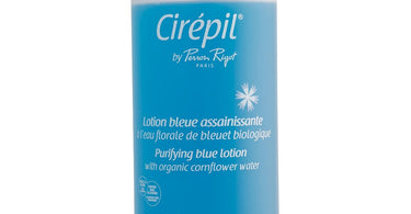 Cirepil Blue Lotion - 33.8 oz bottle, perfect pre-wax solution for spas and salons.