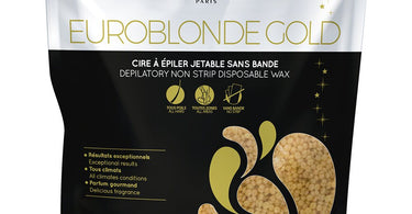 Cirepil Euroblonde Gold Edition stripless hard wax 800 gram bag with golden shimmering wax beads