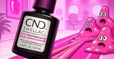 CND Shellac Epic Smoothing Base Coat application showing perfectly smooth nail surface