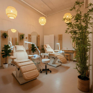 A serene Zen-like lash studio environment