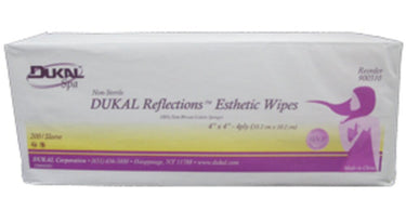 Dukal Cotton Esthetic Wipes 3x3 inches, 200-count package for professional spa and salon use