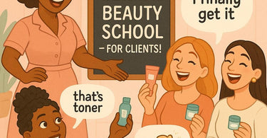 Spa professional explaining treatment to client in relaxing salon environment