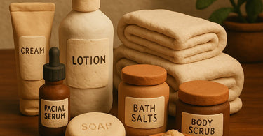 Professional spa emergency kit with various skincare and beauty products for clients to take home