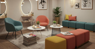 Stylish and creative salon waiting area furniture ideas with modern seating options