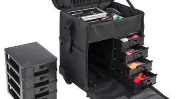 Deluxe Makeup Organizer Case on Wheels by City Lights