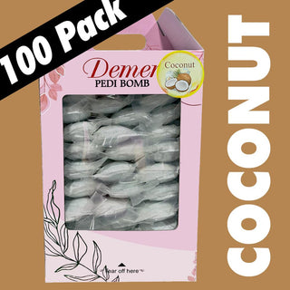 Demer Fizzy Pedi Bomb Box with 100 Tablets in Coconut Scent for Luxurious Pedicure Experience