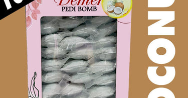 Demer Fizzy Pedi Bomb Box with 100 Tablets in Coconut Scent for Luxurious Pedicure Experience