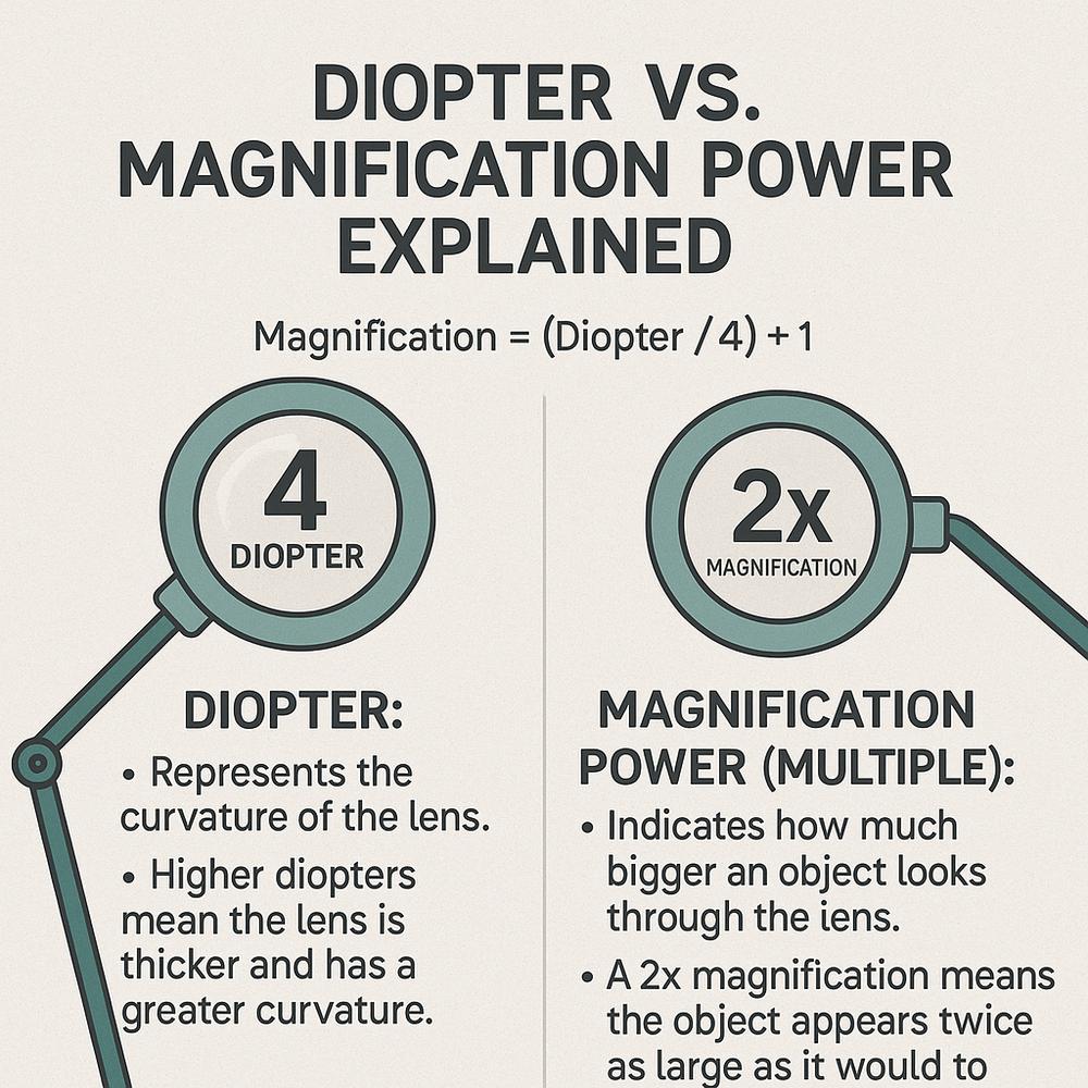Diopter vs. Magnification Power in Magnifying Lamps Explained – Pure ...
