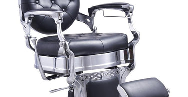 DIR Barber Chair Vanquish Chrome Finish shown in a professional barbershop setting
