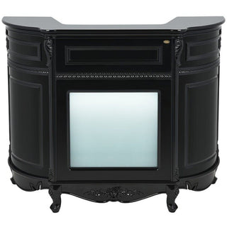 Revival II Reception Desk with LED Illumination in Meteor Black Finish