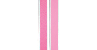DL Professional Dark Pink and Light Pink Double Sided Nail File with 100 and 180 Grit on a white surface