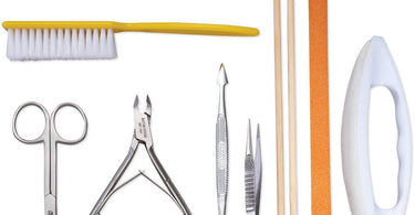 DL Professional Pro Manicure Kit with 12 stainless steel tools in black leather case
