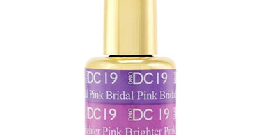 DND DC Mood Soak-Off Gel Polish in 19 Pink Bridal Pink Brighter bottle on white background