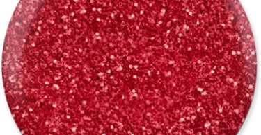 DND DC Platinum Gel Polish in shade 189 Venetian Platinum, a luxurious red with sparkling platinum glitter, shown in its professional bottle.