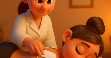 Professional TENS unit being used for back pain relief during spa treatment