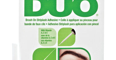 Duo Brush-On Striplash Adhesive bottle with brush applicator for professional lash extensions
