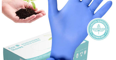 Eco Gloves Biodegradable Nitrile Gloves in Blue Violet, perfect for spa and salon professionals
