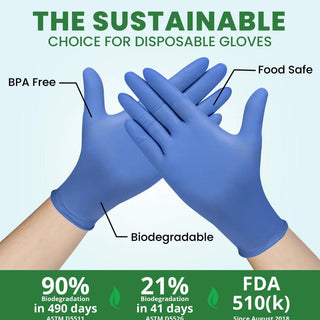 Eco Gloves Biodegradable Nitrile Gloves in blue violet