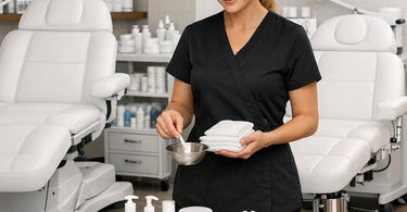 Comparison of Electric vs Hydraulic Facial Beds on a clean spa treatment room background