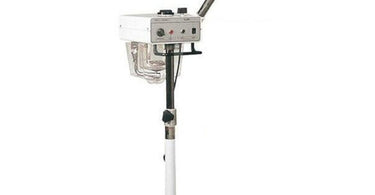 Encore Automated Facial Steamer Square Style on white background with steam emitting from nozzle