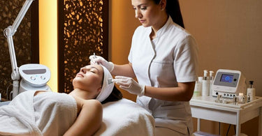 Essential esthetician equipment in a professional spa