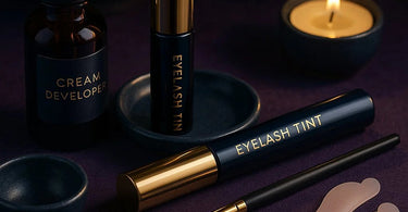 Close-up of beautifully tinted eyelashes enhancing eye appearance without mascara