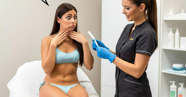 Esthetician performing a Brazilian wax for a first-time client