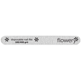 Flowery Disposable Silver Cushion Core Nail File - 180/400 Grit - Single Use