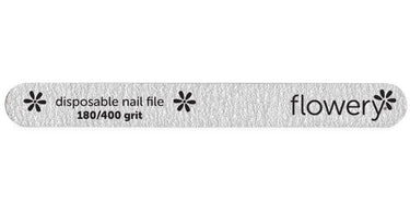 Flowery Disposable Silver Cushion Core Nail File - 180/400 Grit - Single Use