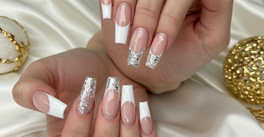 French Tip Coffin Nail Designs