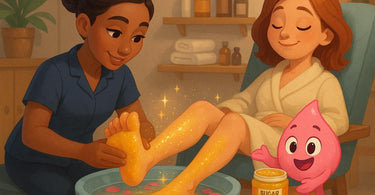 La Palm Professional Pedi Scrub transforming rough feet into smooth, radiant skin