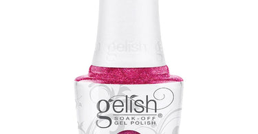 Gelish Soak-Off Gel Polish in High Voltage, a vibrant neon pink shade, shown in the 0.5 oz bottle.