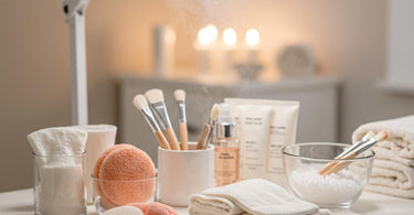 Professional facial essentials kit with stainless steel tools for spa treatments