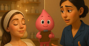 Aesthetician discussing skincare treatment options with a client in a modern spa treatment room