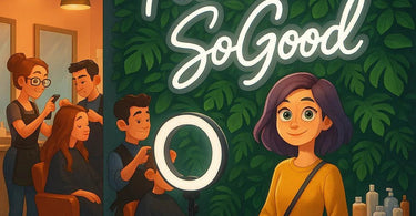 Trendy salon with colorful LED neon signs creating an Instagram-worthy beauty space