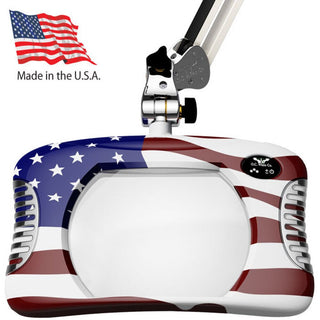 Green-Lite&reg; 7" x 5.25" American Flag Rectangular LED Magnifier with 43" Reach