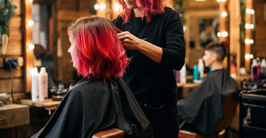 A busy hair salon with clients getting holiday hair color treatments.