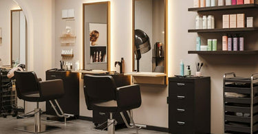 Modern hair salon setup with professional equipment